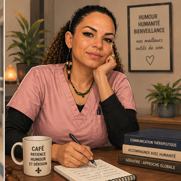 Anaïs à son bureau préparant une formation