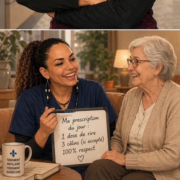 Moment complice avec une résidente